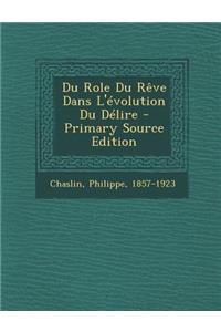 Du Role Du Reve Dans L'Evolution Du Delire - Primary Source Edition