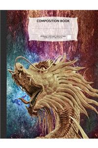 Magic Fantasy Dragon Composition Notebook, Dotted Grid Journal Paper