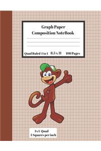 Graph Composition Notebook 4 Squares per inch 4x4 Quad Ruled 4 to 1 / 8.5 x 11 100 Pages