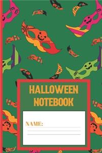 Halloween Notebook: Halloween gifts for women, men, kids, adults and girls: cute & elegant Killarney Masks design blank Lined notebook/Journal .