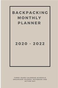 Backpacking Monthly Planner 2020-2022