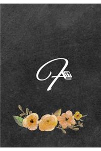 Initial Monogram Letter F on Chalkboard