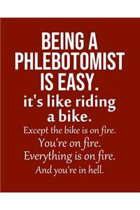 Being a Phlebotomist is Easy. It's like riding a bike. Except the bike is on fire. You're on fire. Everything is on fire. And you're in hell.