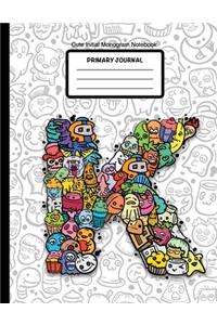 Cute Initial Monogram Notebook Primary Journal