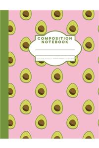 Pink Avocados Composition Notebook College Ruled + Graph Paper