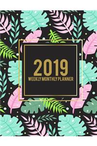 2019 Weekly Monthly Planner: Colorful Forest, 8.5