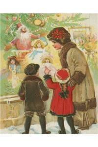 Vintage Christmas Old Fashioned Holiday Shopping School Comp Book 130 Pages