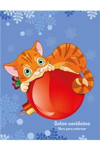 Gatos navideños libro para colorear 1