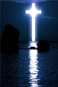 2019 Weekly Planner Glowing Cross Water Reflection Night 134 Pages