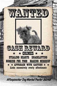Affenpinscher Dog Wanted Poster Journal