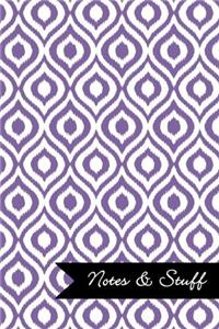 Notes & Stuff Lined Notebook With Deluge Purple Ikat Pattern Cover