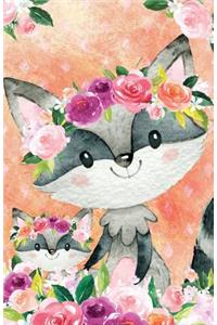 Journal Notebook For Animal Lovers Raccoons In Flowers