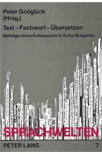 Text - Fachwort - Uebersetzen