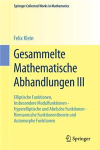 Gesammelte Mathematische Abhandlungen III