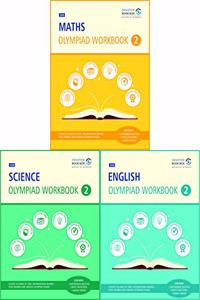 Maths, Science and English Olympiad Workbook Combo - Class 2