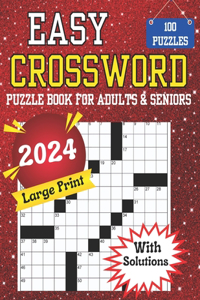 2024 Large Print Easy Crossword Puzzle Book For Adults & Seniors