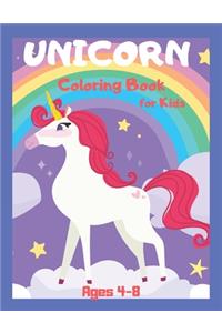 UNICORN Coloring Book for Kids Ages 4-8