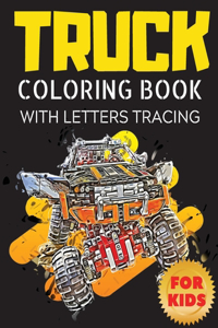 Truck Coloring Book with Letters Tracing