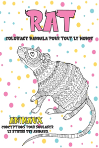 Coloriage Mandala pour tout le monde - Conceptions pour soulager le stress des animaux - Animaux - Rat