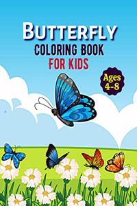 Butterfly Coloring Book For Kids Ages 4-8