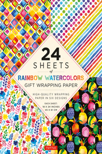 Rainbow Watercolors Gift Wrapping Paper - 24 Sheets