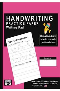 Handwriting Practice Paper Writing Pad
