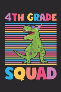 4th Grade Squad - Dinosaur Back To School Gift - Notebook For Fourth Grade Boys - Boys Dinosaur Writing Journal