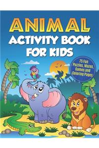 Animal Activity Book for Kids