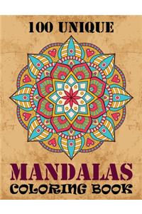 100 Unique Mandalas Coloring Book