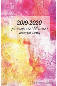 2019-2020 Academic Planner Weekly and Monthly Red Passion Abstract