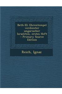 Beth-El; Ehrentempel Verdienter Ungarischer Israeliten, Erstes Heft