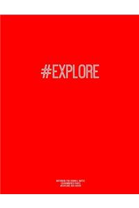 Notebook for Cornell Notes, 120 Numbered Pages, #EXPLORE, Red Cover