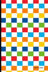 Journal Daily: Colorful Squares, Lined Blank Journal Book, 6 X 9, 150 Pages, Paperback,6