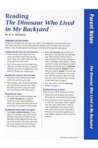Dialogic Reading Box Parent Folder for the Dinosaur Who Lived in My Backyard