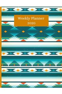 Weekly Planner 2020: Native American Pattern Gifts For Men & Women - Culture Tribe Weekly Planner 2020 Appointment Book - Horse Lover To Do List & Notes Sections - Calen