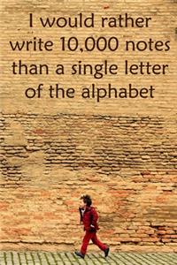 I would rather write 10,000 no single letter of the alphabet