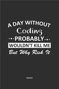 A Day Without Coding Probably Wouldn't Kill Me But Why Risk It Notebook