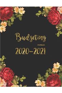 Budgeting Workbook 2020-2021: Two year Daily Weekly & Monthly Calendar Expense Tracker Organizer For Budget Planner And Financial Planner with red rose flower cover