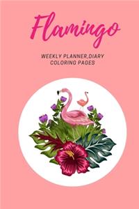 Flamingo, Weekly planner, Diary, Coloring pages