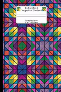 College Ruled Composition Notebook. Triangle Glass Pattern