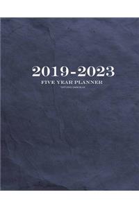 2019-2023 Textured Dark Blue Five Year Planner