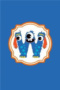 Monster Monogram Journal - Letter W