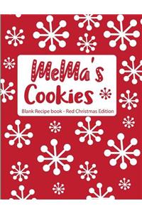 Mema's Cookies Blank Recipe Book Red Christmas Edition