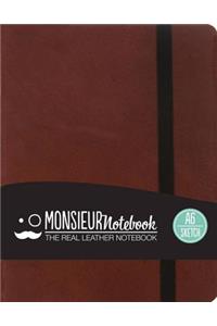 Monsieur Notebook Leather Journal - Brown Sketch Small A6