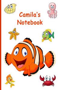 Camila's Notebook: 7.44 X 9.69, 160 Wide-Ruled Pages