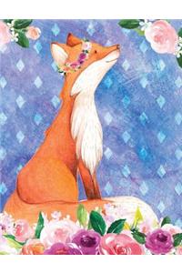 My Big Fat Journal Notebook For Animal Lovers Red Fox In Flowers