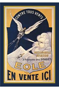 Carnet Blanc, Affiche Bougies Eole Automobile