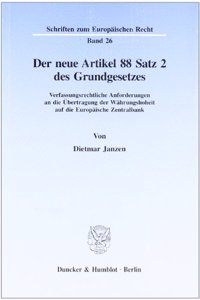 Der Neue Artikel 88 Satz 2 Des Grundgesetzes