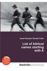 List of Biblical Names Starting with a