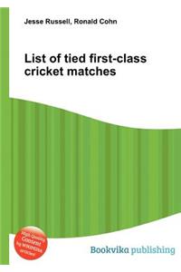 List of Tied First-Class Cricket Matches